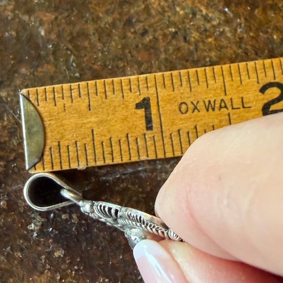 Naja style white Buffalo turquoise pendant sterling silver - Picture 5 of 6